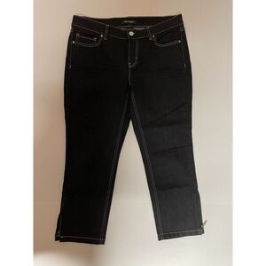 White House Black Market Slim Black Capri Jeans‎ Ankle Zipper Size 8